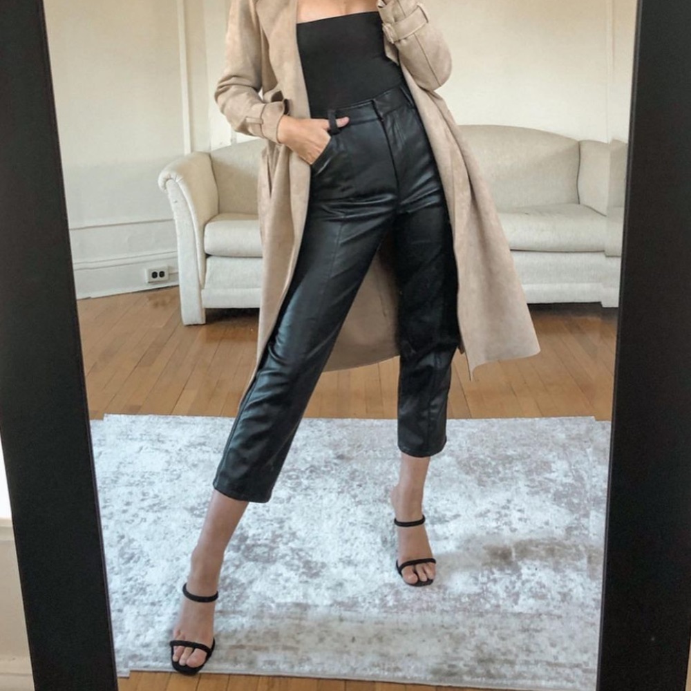 hm cropped leather trousers